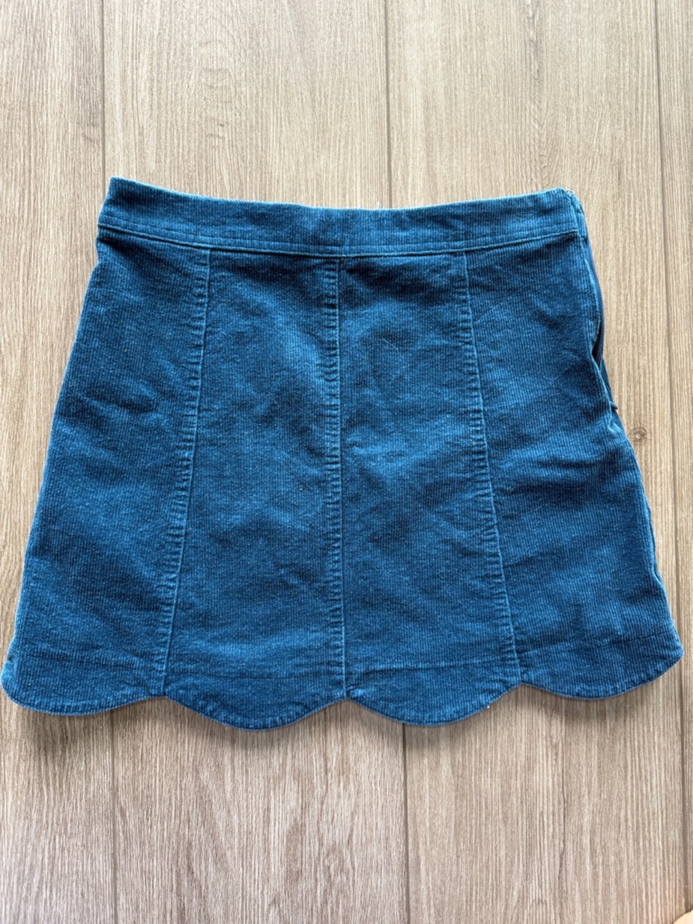 Altar’d state Blue Corduroy Scallop Hem Skirt - Women